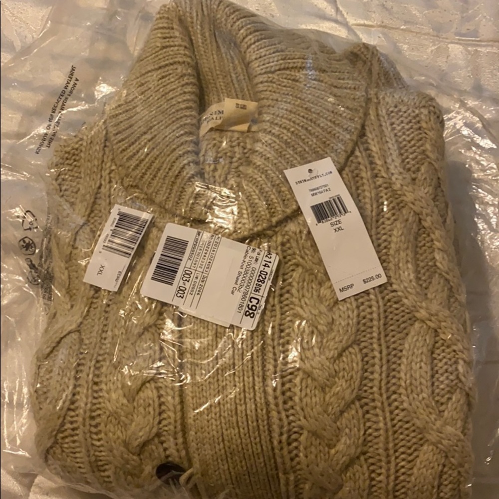 Cable cotton blend cardigan